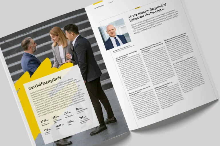 Innenseite mit Interview im Post Geschaeftsbericht 2023