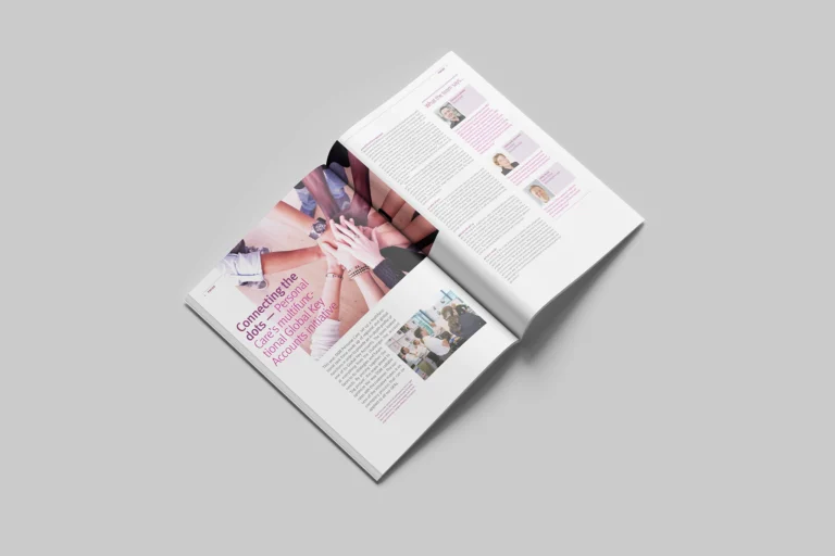 Innenseite vom Personal Care DSM Mitarbeitermagazin