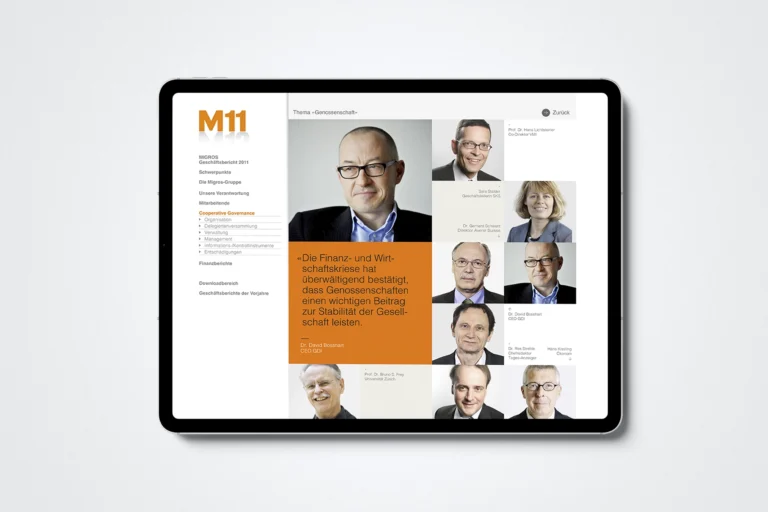 I pad zeigt Migros Geschaeftsbericht Corporate Governance